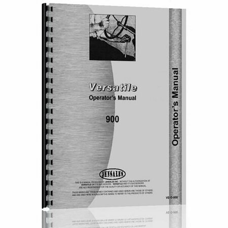 AFTERMARKET Operator's Manual for Versatile 900 Tractor RAP82318